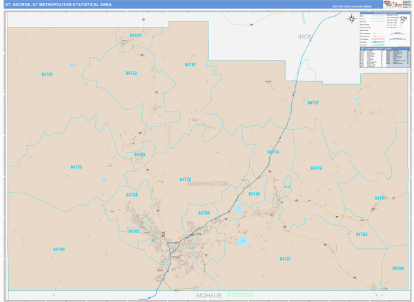 St. George Metro Area Wall Map